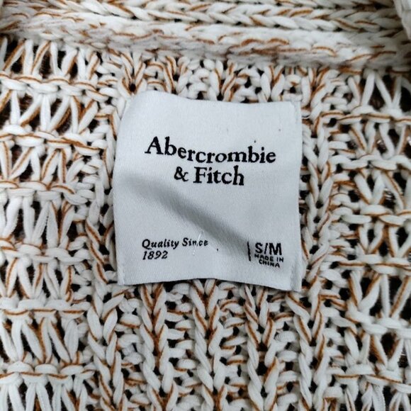 Abercrombie & Fitch Boho Whimsy Festival Loose Knit Fringe Cardigan Beige S/M - Picture 9 of 11